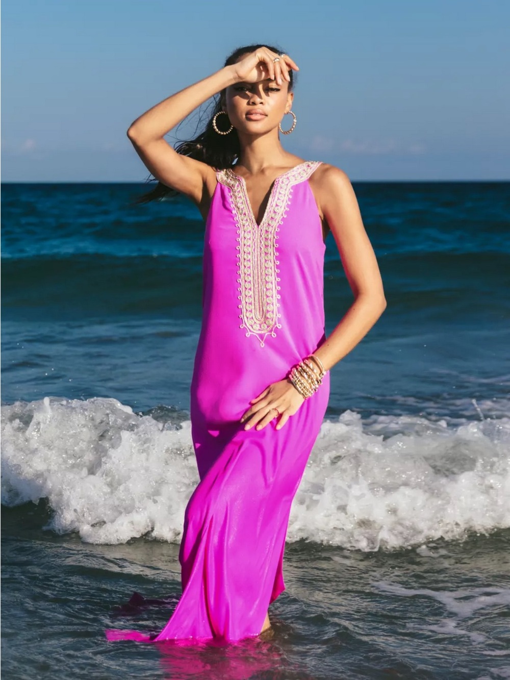 Lilly Pulitzer Sandrah Embroidered Maxi Dress 16 in wild fuchsia - Pre-Love🩷 - Picture 4 of 4